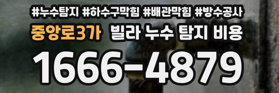 중앙로3가 빌라 누수 탐지 비용