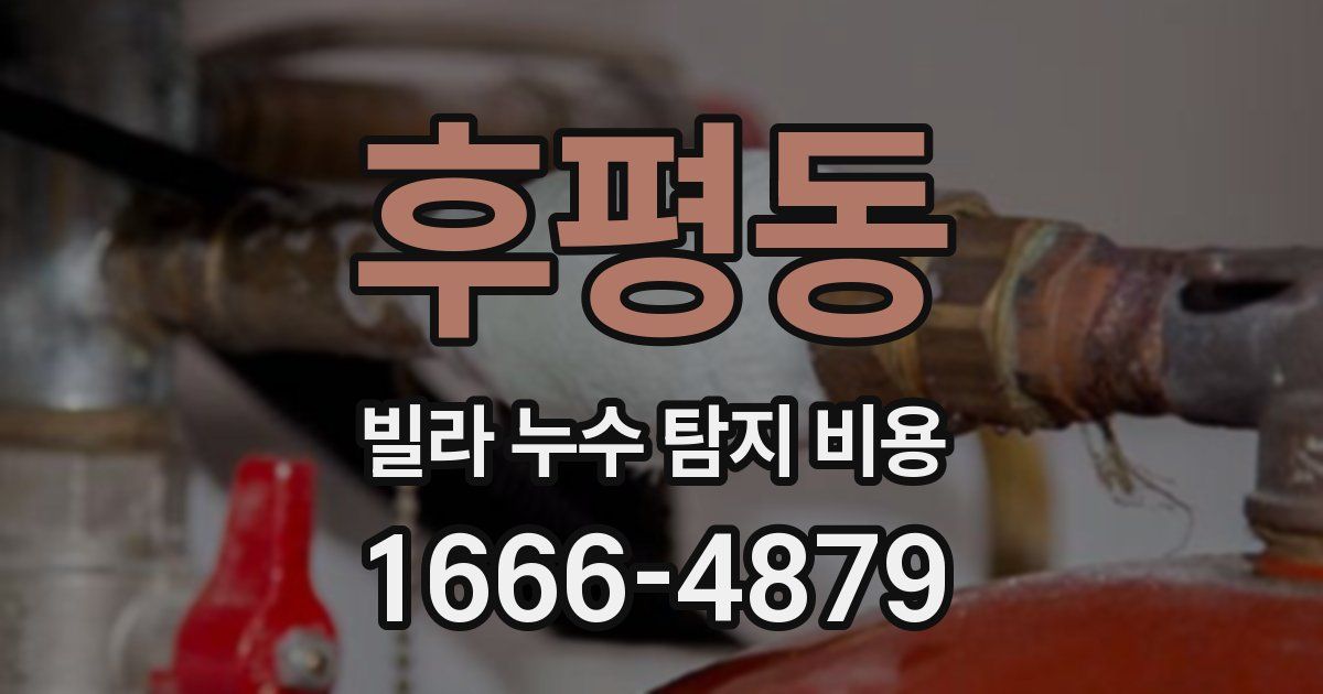 후평동 빌라 누수 탐지 비용