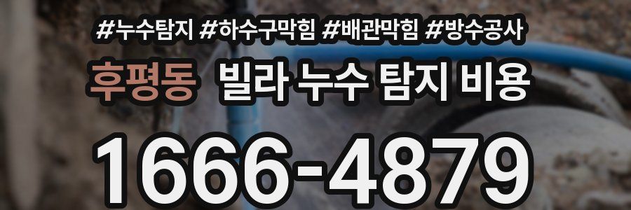 후평동 빌라 누수 탐지 비용