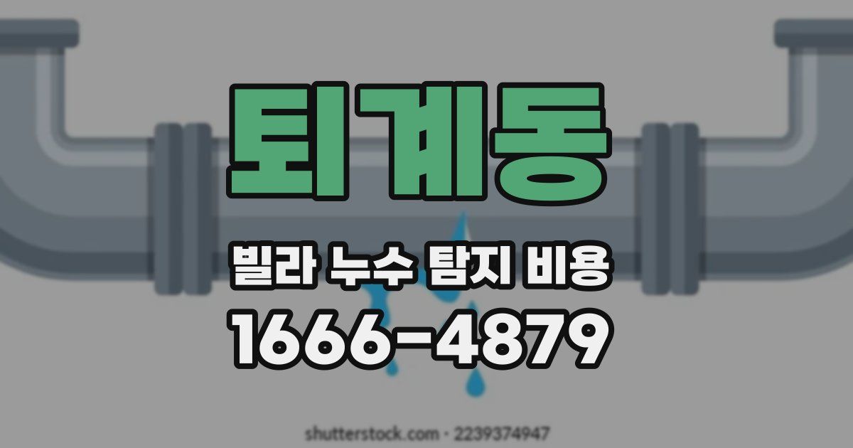 퇴계동 빌라 누수 탐지 비용