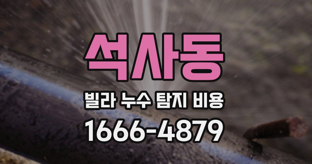 석사동 빌라 누수 탐지 비용