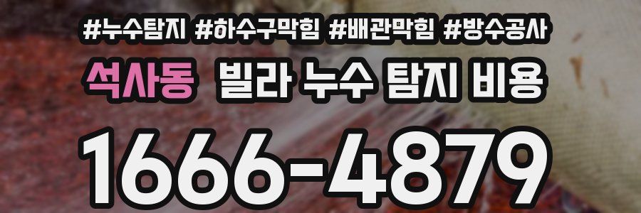 석사동 빌라 누수 탐지 비용