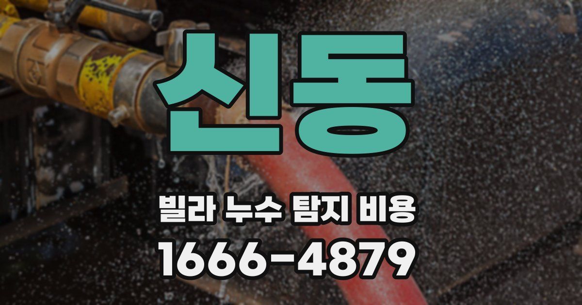 신동 빌라 누수 탐지 비용