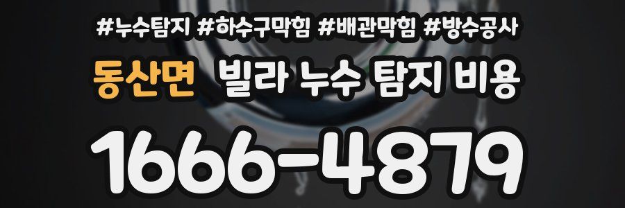 동산면 빌라 누수 탐지 비용