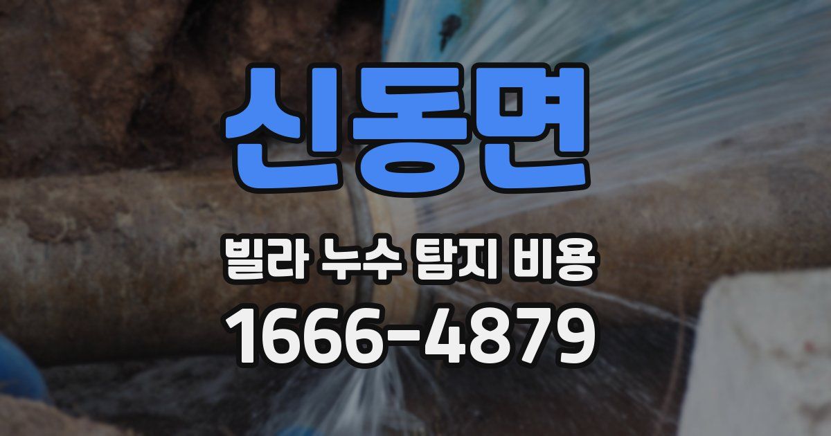 신동면 빌라 누수 탐지 비용