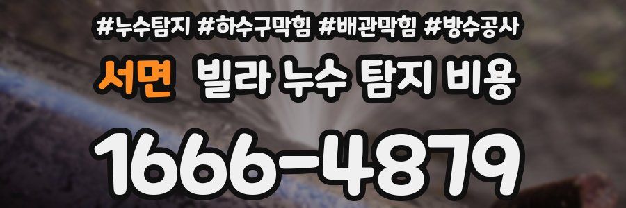 서면 빌라 누수 탐지 비용