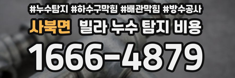 사북면 빌라 누수 탐지 비용