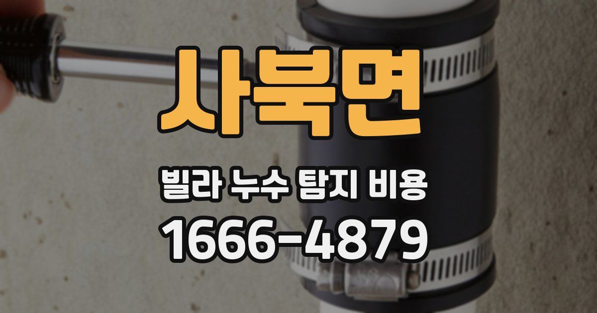 사북면 빌라 누수 탐지 비용