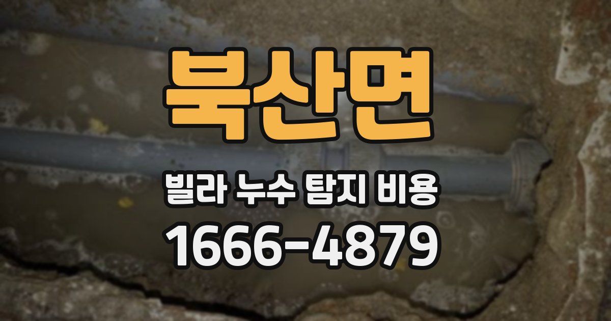 북산면 빌라 누수 탐지 비용