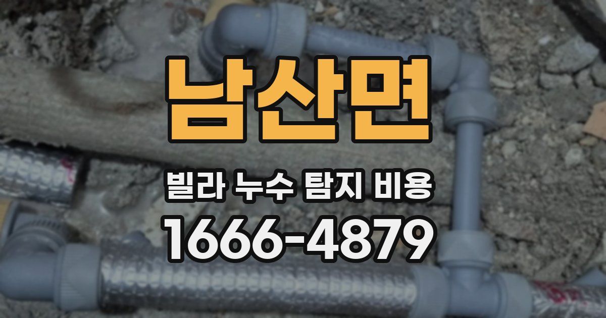 남산면 빌라 누수 탐지 비용