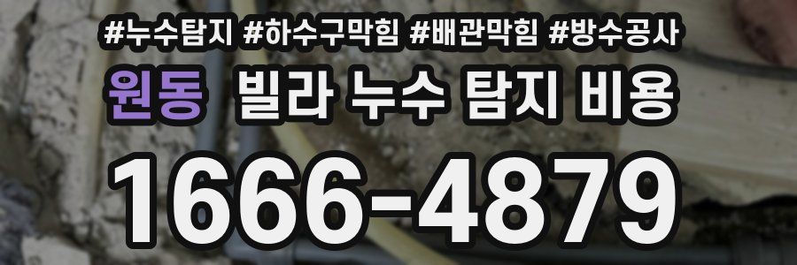 원동 빌라 누수 탐지 비용