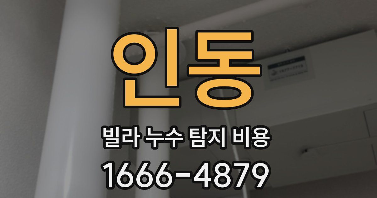 인동 빌라 누수 탐지 비용