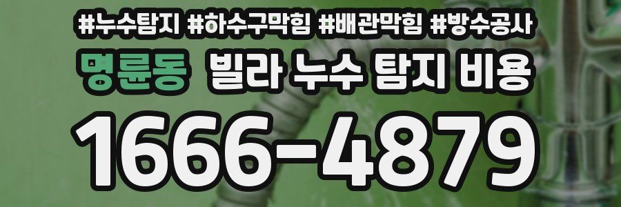 명륜동 빌라 누수 탐지 비용