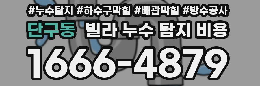 단구동 빌라 누수 탐지 비용