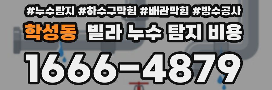 학성동 빌라 누수 탐지 비용