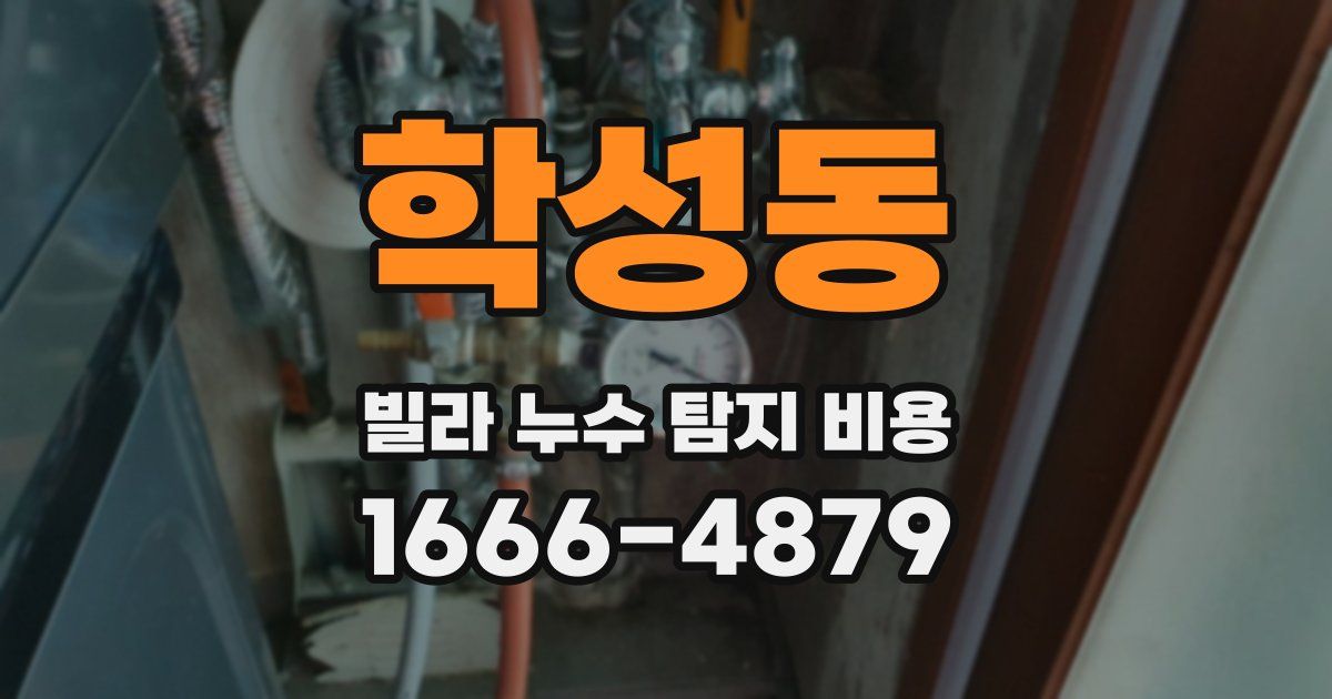 학성동 빌라 누수 탐지 비용