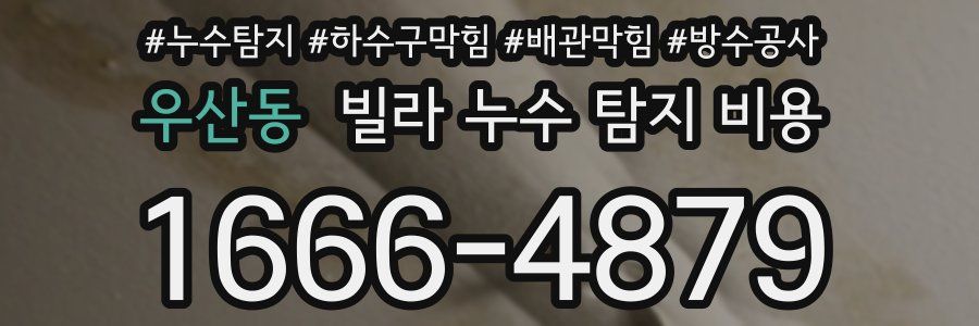 우산동 빌라 누수 탐지 비용