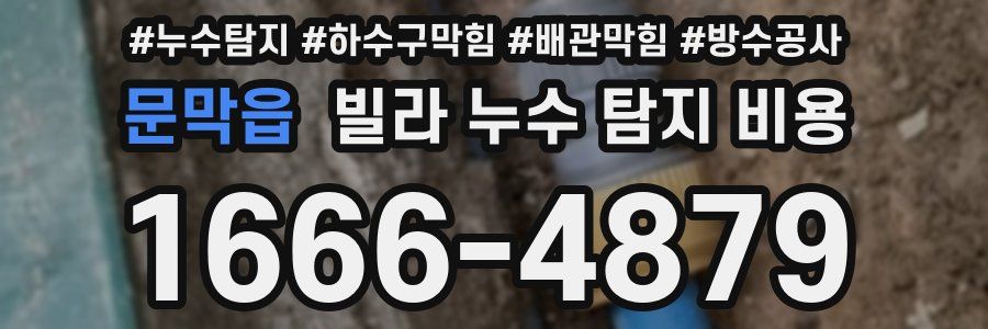 문막읍 빌라 누수 탐지 비용