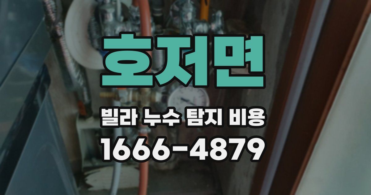 호저면 빌라 누수 탐지 비용