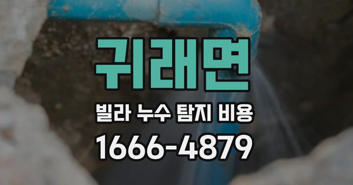 귀래면 빌라 누수 탐지 비용
