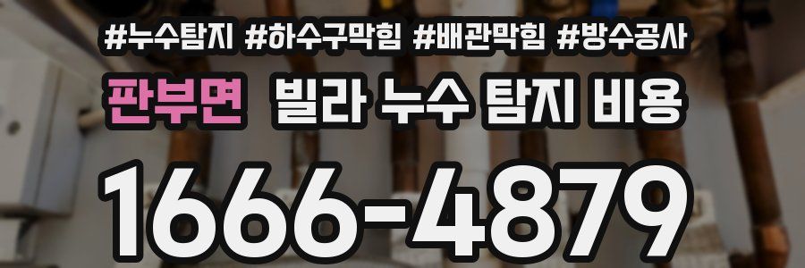 판부면 빌라 누수 탐지 비용