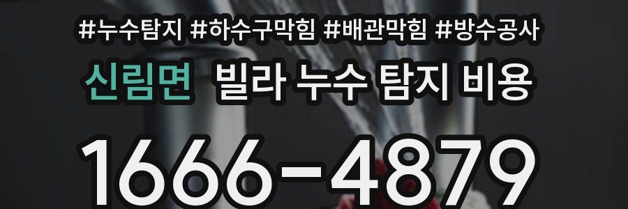 신림면 빌라 누수 탐지 비용