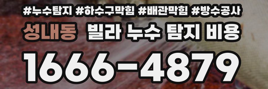 성내동 빌라 누수 탐지 비용