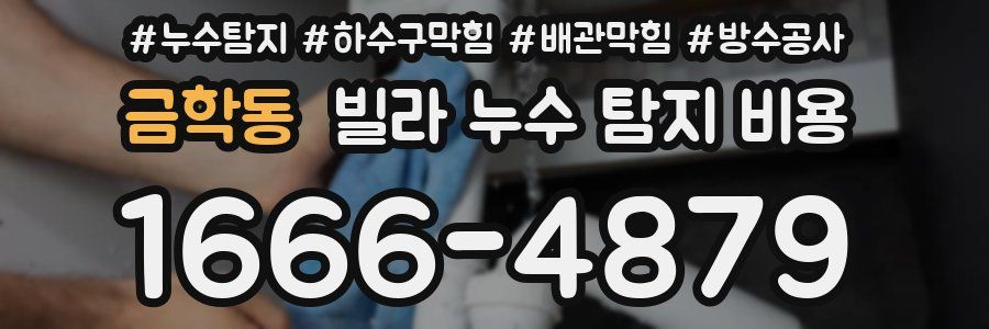 금학동 빌라 누수 탐지 비용