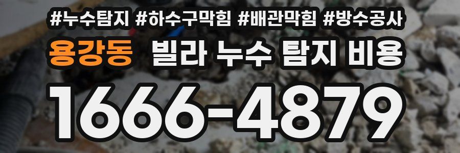 용강동 빌라 누수 탐지 비용