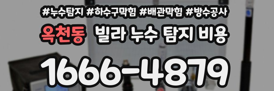 옥천동 빌라 누수 탐지 비용