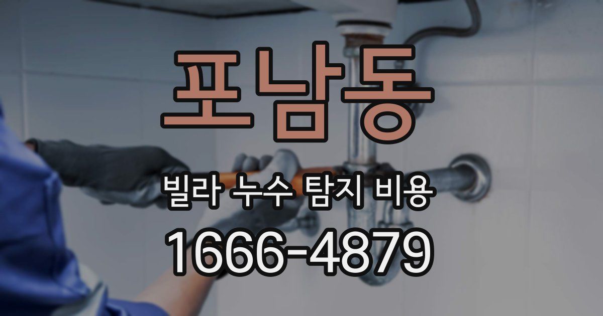 포남동 빌라 누수 탐지 비용