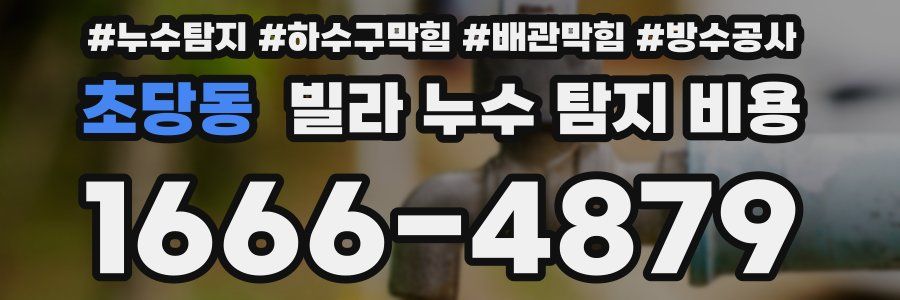 초당동 빌라 누수 탐지 비용