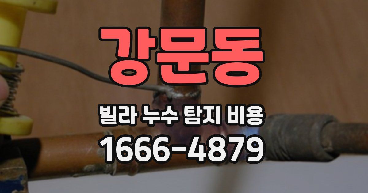 강문동 빌라 누수 탐지 비용