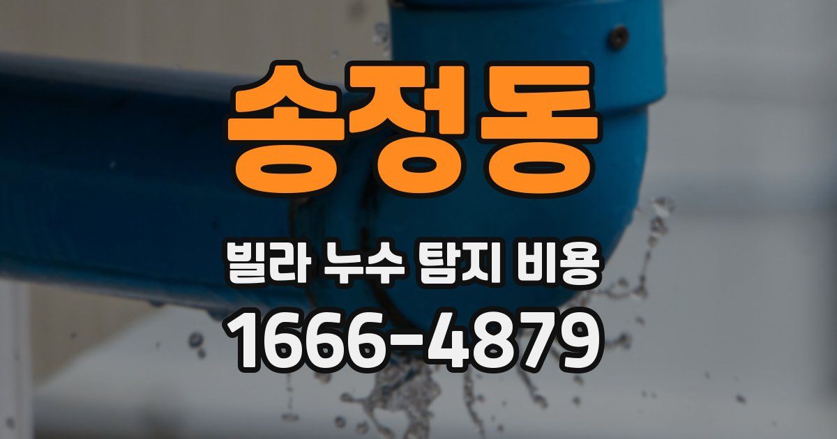송정동 빌라 누수 탐지 비용