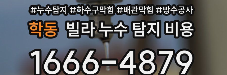 학동 빌라 누수 탐지 비용