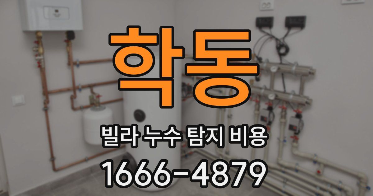 학동 빌라 누수 탐지 비용