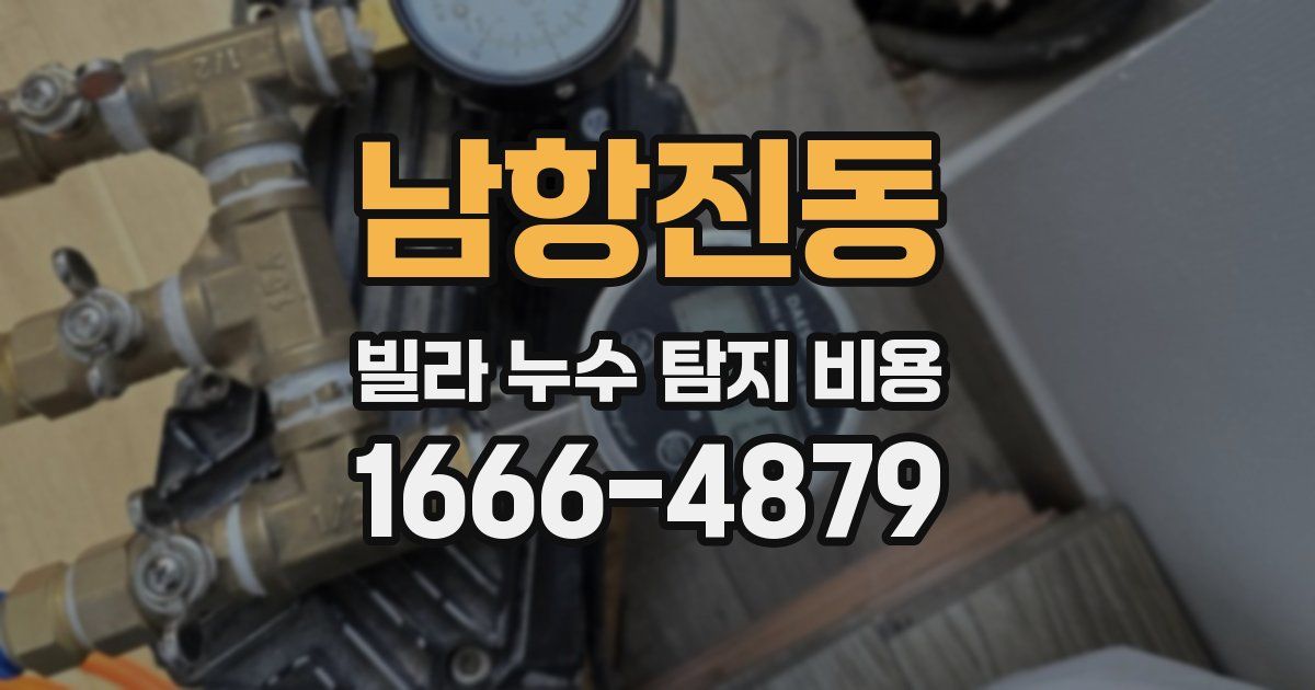 남항진동 빌라 누수 탐지 비용