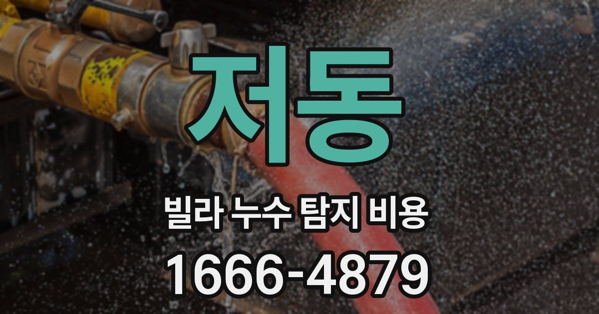 저동 빌라 누수 탐지 비용