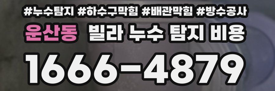 운산동 빌라 누수 탐지 비용