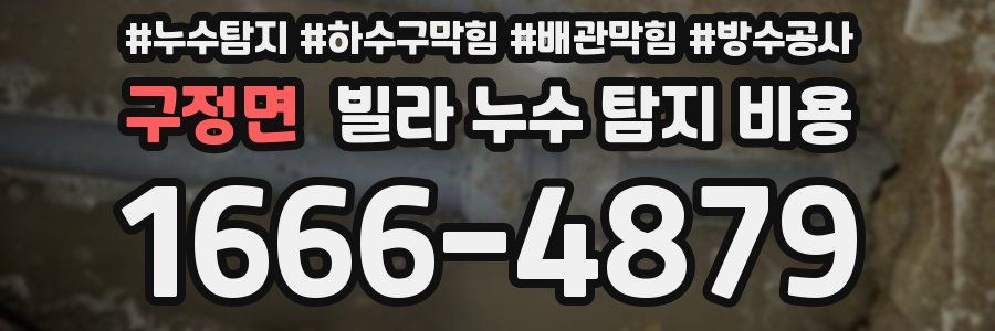 구정면 빌라 누수 탐지 비용