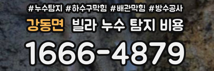 강동면 빌라 누수 탐지 비용
