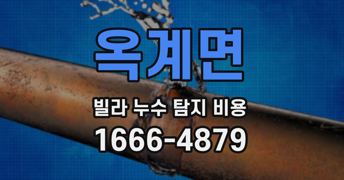 옥계면 빌라 누수 탐지 비용