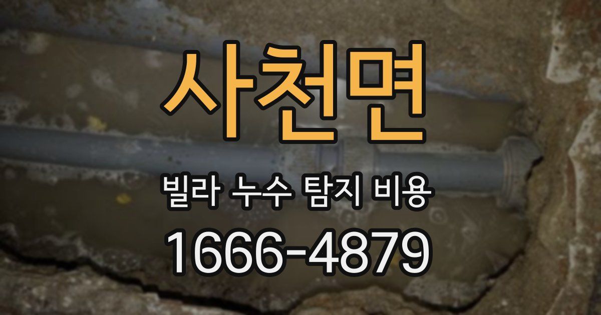 사천면 빌라 누수 탐지 비용