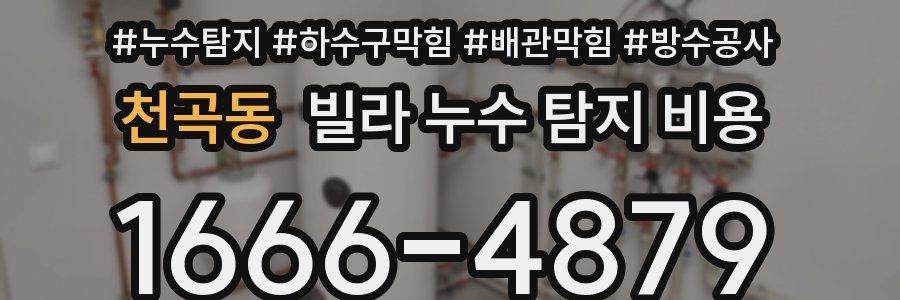 천곡동 빌라 누수 탐지 비용