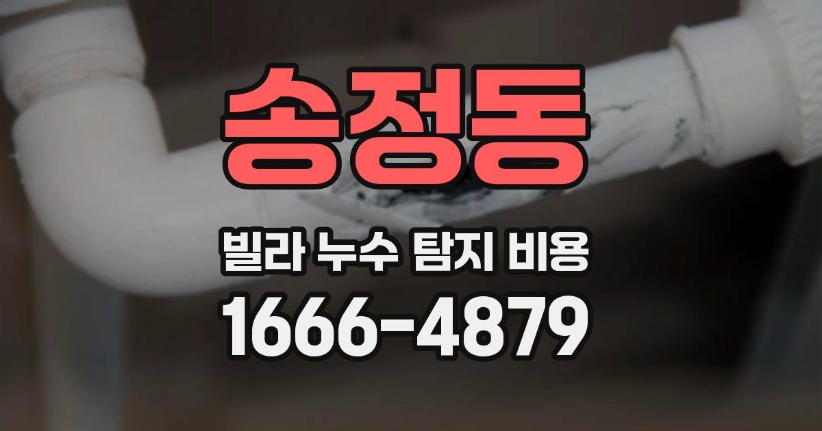 송정동 빌라 누수 탐지 비용