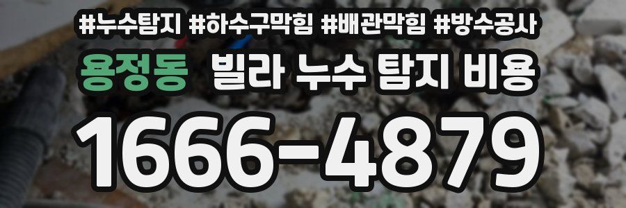 용정동 빌라 누수 탐지 비용