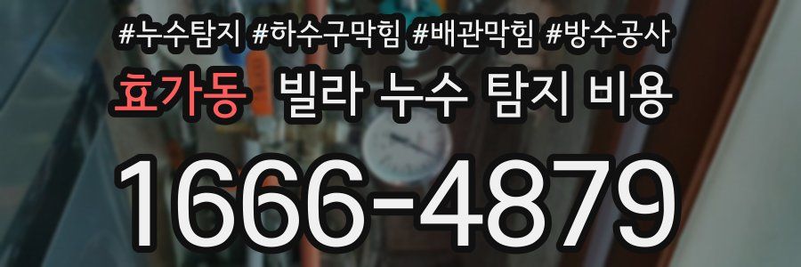 효가동 빌라 누수 탐지 비용
