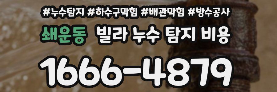 쇄운동 빌라 누수 탐지 비용