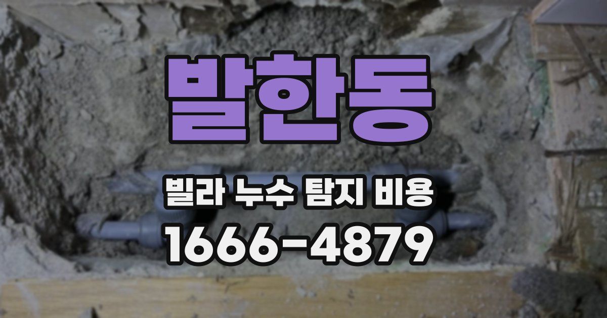 발한동 빌라 누수 탐지 비용