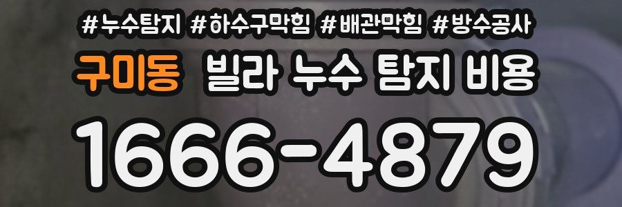 구미동 빌라 누수 탐지 비용